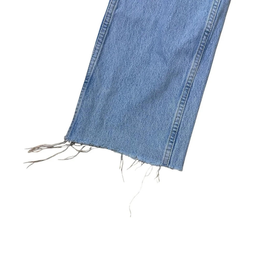 Re/Done 90’s High Rise Loose Distressed Light Wash Button Fly Jeans 24 (27x31)